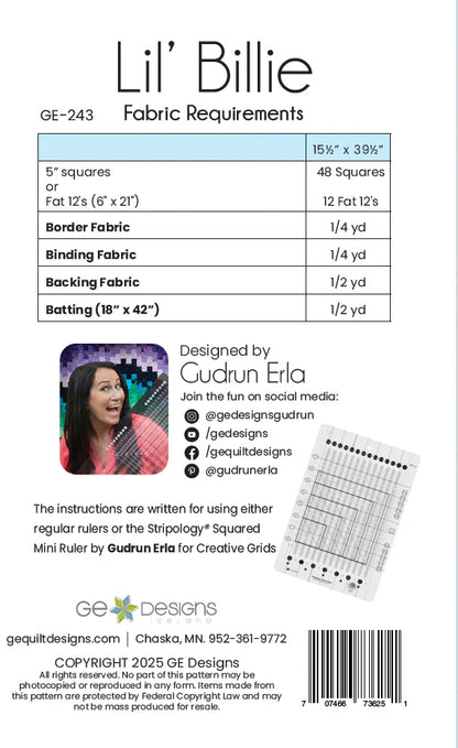 Paper Quilt Pattern - Lil' Billie