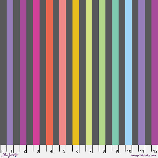 Tula Pink True Colors Graywork Disco Stripe - Carbon