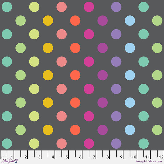 Tula Pink True Colors Graywork Disco Poms - Carbon