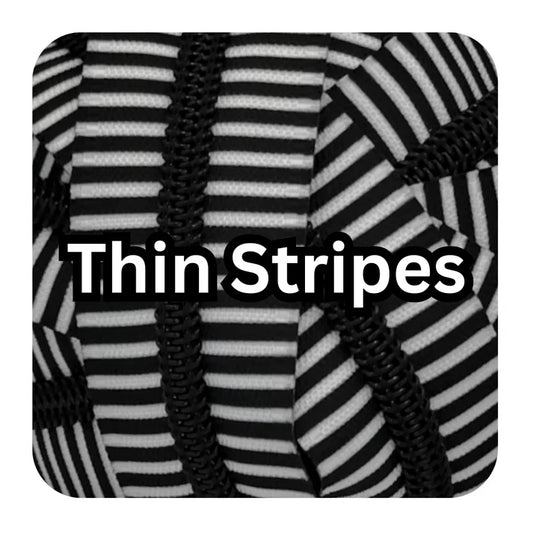 Atelier #5 Zipper - B&W Thin Stripes